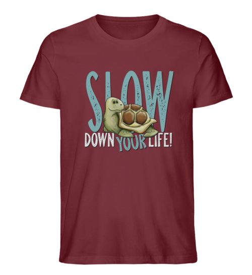 Slow Down Your Life Schildkröte - Herren Premium Organic Shirt-6883