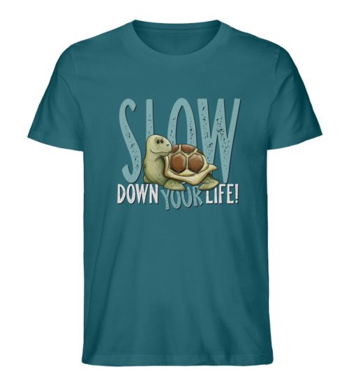 Slow Down Your Life Schildkröte - Herren Premium Organic Shirt-6889