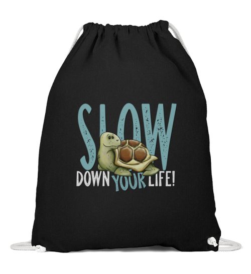 Slow Down Your Life Schildkröte - Baumwoll Gymsac-16