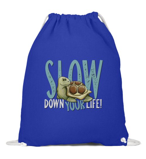 Slow Down Your Life Schildkröte - Baumwoll Gymsac-6232