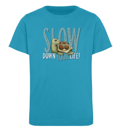Slow Down Your Life Schildkröte - Kinder Organic T-Shirt-6885