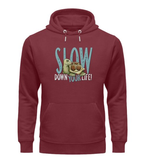 Slow Down Your Life Schildkröte - Unisex Organic Hoodie-6883