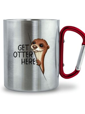 Get Otter Here Fischotter Kalauer - Edelstahltasse mit Karabinergriff-6989