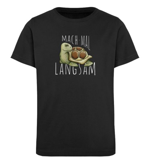 Mach mal langsam Schildkröte - Kinder Organic T-Shirt-16