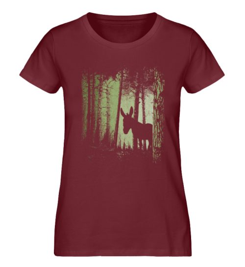 Zwielicht-Wald Esel Maultier Silhouette - Damen Premium Organic Shirt-6883