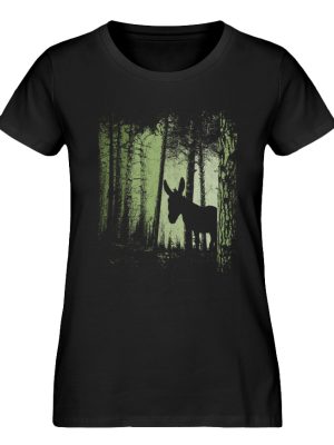 Zwielicht-Wald Esel Maultier Silhouette - Damen Premium Organic Shirt-16