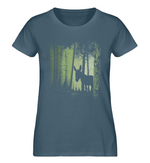 Zwielicht-Wald Esel Maultier Silhouette - Damen Premium Organic Shirt-6895