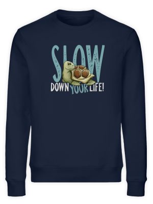 Slow Down Your Life Schildkröte - Unisex Organic Sweatshirt-6887