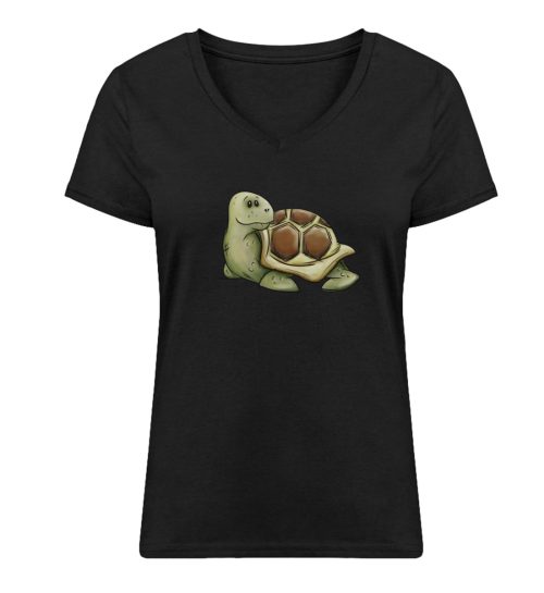 Lässige süße Schildkröte - Damen Premium Organic V-Neck T-Shirt ST/ST-16
