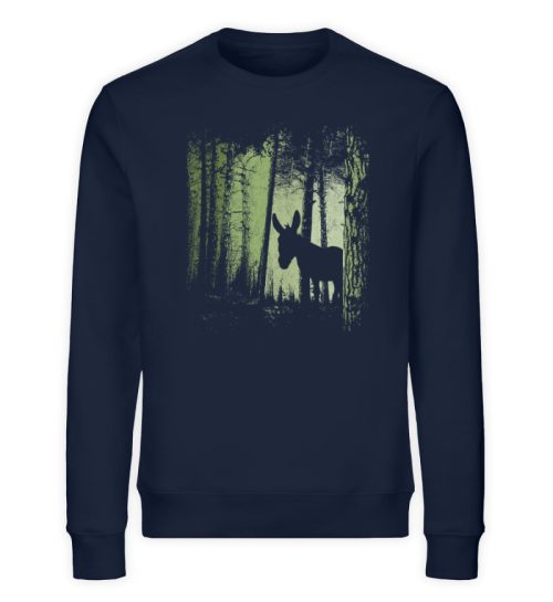 Zwielicht-Wald Esel Maultier Silhouette - Unisex Organic Sweatshirt-6887