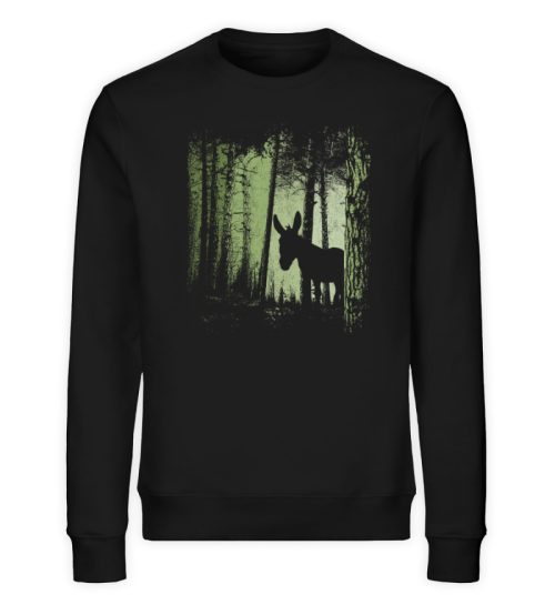 Zwielicht-Wald Esel Maultier Silhouette - Unisex Organic Sweatshirt-16