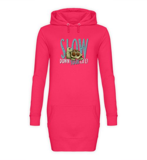 Slow Down Your Life Schildkröte - Damen Hoodie-Kleid-1610