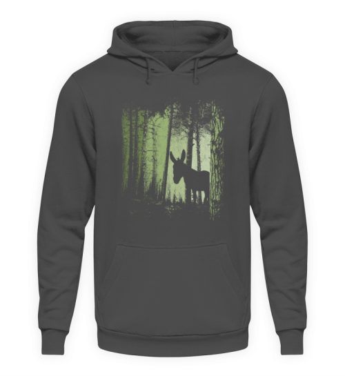 Zwielicht-Wald Esel Maultier Silhouette - Unisex Kapuzenpullover Hoodie-1762