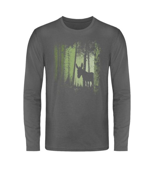 Zwielicht-Wald Esel Maultier Silhouette - Unisex Long Sleeve T-Shirt-627
