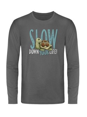 Slow Down Your Life Schildkröte - Unisex Long Sleeve T-Shirt-627