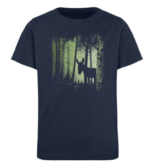 Zwielicht-Wald Esel Maultier Silhouette - Kinder Organic T-Shirt-6887