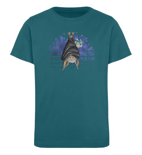 Fledermaus in blauer Nacht - Kinder Organic T-Shirt-6889