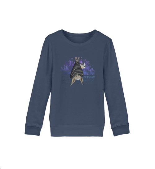 Fledermaus in blauer Nacht - Organic Kids Sweatshirt ST/ST-7058