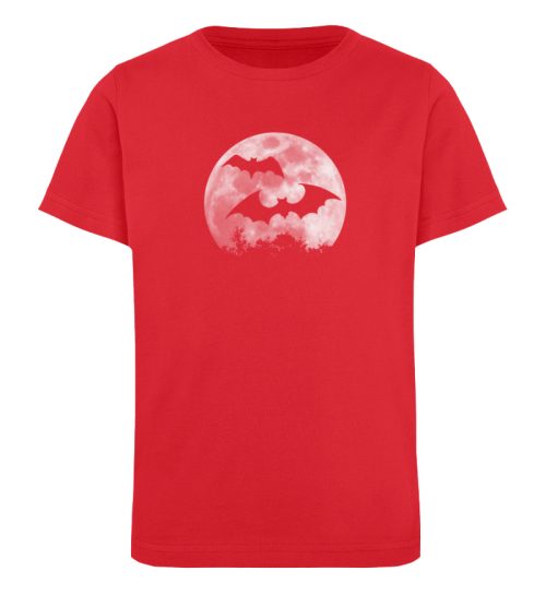 Fledermaus Silhouetten bei Vollmond - Kinder Organic T-Shirt-6882