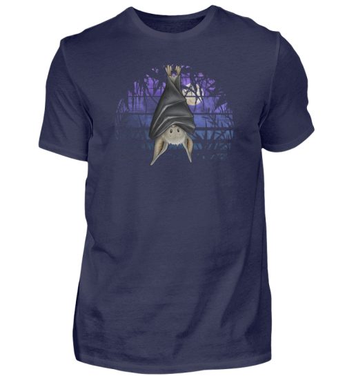 Fledermaus in blauer Nacht - Herren Shirt-198