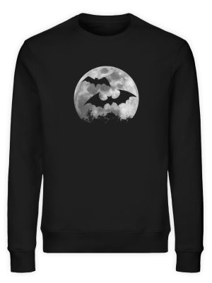 Fledermaus Silhouetten bei Vollmond - Unisex Organic Sweatshirt-16