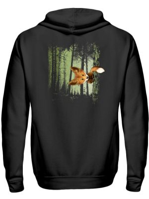 Fuchs im Zwielicht-Wald - Zip-Hoodie-16