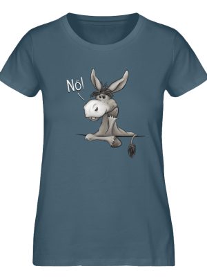 Nö! Störrisches Maultier Lässiger Esel - Damen Premium Organic Shirt-6895