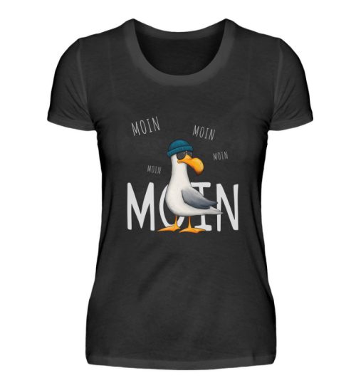 Moin Moin Lässige Hipster Möwe - Damenshirt-16