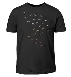 Retro Vogel Schwarm - Kinder T-Shirt-16