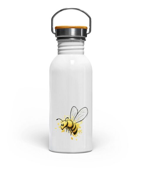 Lässige kleine Honig-Biene - Edelstahl Trinkflasche-3