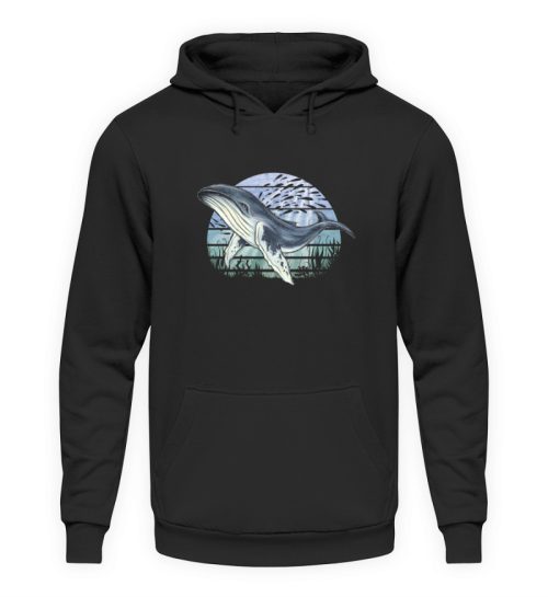 Retro Unterwasser Buckelwal - Unisex Kapuzenpullover Hoodie-1624