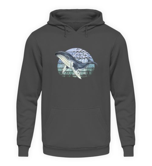 Retro Unterwasser Buckelwal - Unisex Kapuzenpullover Hoodie-1762