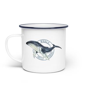 Whale, Hello There | Buckelwal - Emaille Tasse-3