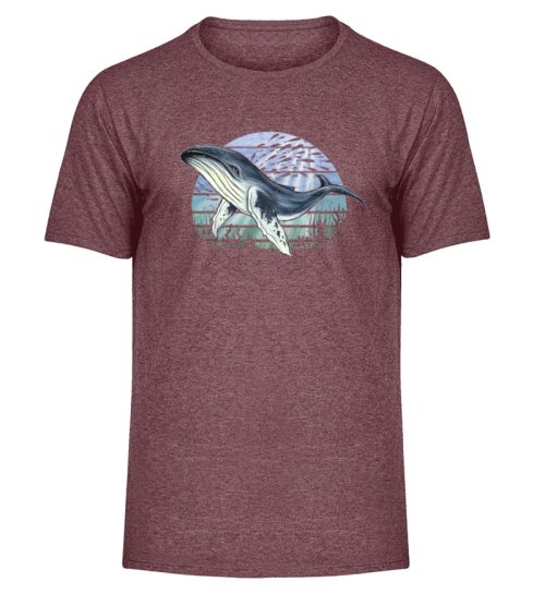 Retro Unterwasser Buckelwal - Herren Melange Shirt-6805