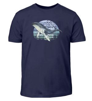 Retro Unterwasser Buckelwal - Kinder T-Shirt-198