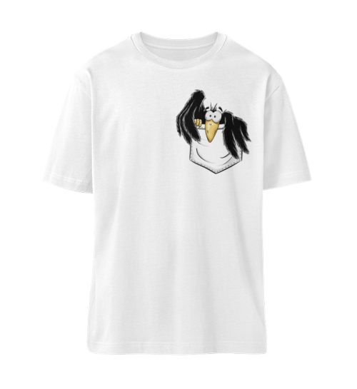 Kleiner Rabe | schwarze Krähe In Tasche - Organic Relaxed Shirt ST/ST-3