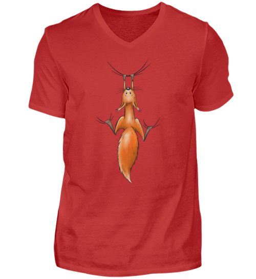 rotes Eichhörnchen hängt ab - Herren V-Neck Shirt-4