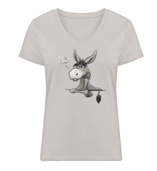Nö! Störrischer Esel - Damen Premium Organic V-Neck T-Shirt ST/ST-7163