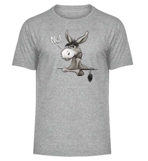 Nö! Störrischer Esel - Herren Melange Shirt-6807
