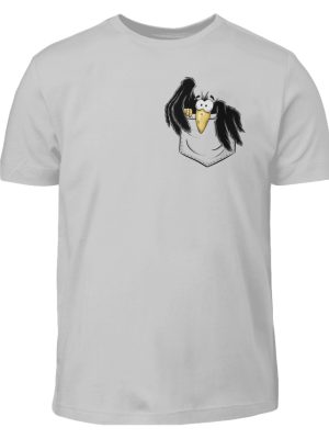 Kleiner Rabe | schwarze Krähe In Tasche - Kinder T-Shirt-1157