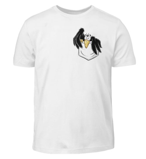 Kleiner Rabe | schwarze Krähe In Tasche - Kinder T-Shirt-3