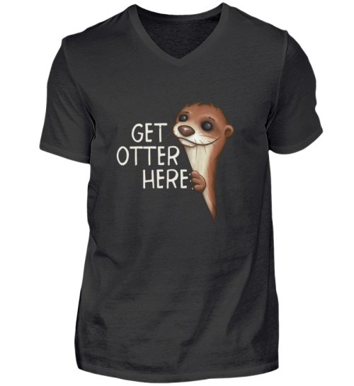 Get Otter Here | Lustiger Otter Kalauer - Herren V-Neck Shirt-16