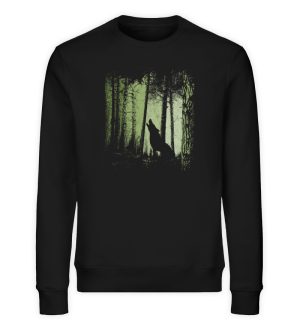 Einsamer Wolf Schatten im Zwielicht Wald - Unisex Organic Sweatshirt-16