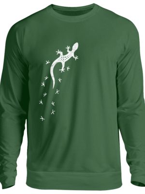 Gecko Eidechse Silhouette mit Fährte - Unisex Pullover-833