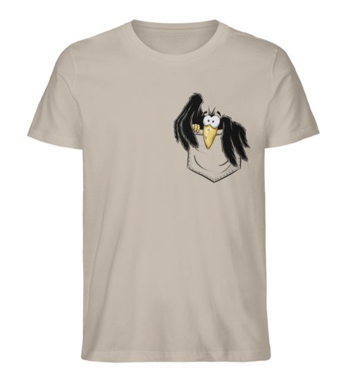 Kleiner Rabe | schwarze Krähe In Tasche - Herren Premium Organic Shirt-7159