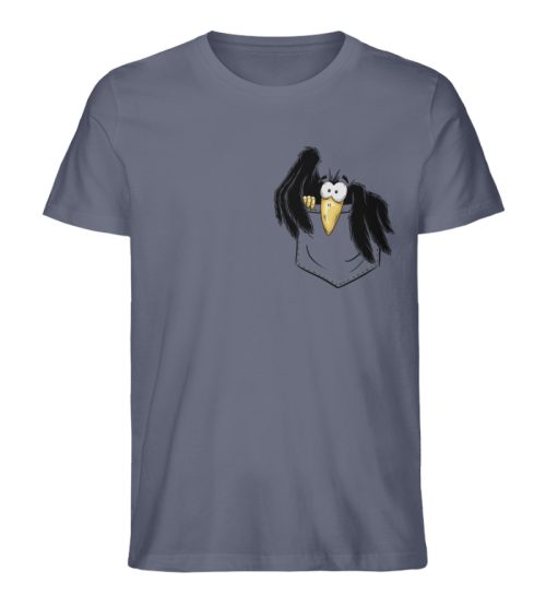 Kleiner Rabe | schwarze Krähe In Tasche - Herren Premium Organic Shirt-7158