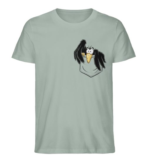 Kleiner Rabe | schwarze Krähe In Tasche - Herren Premium Organic Shirt-7216
