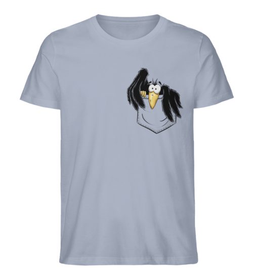 Kleiner Rabe | schwarze Krähe In Tasche - Herren Premium Organic Shirt-7164