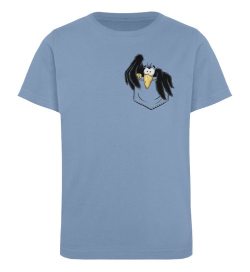 Kleiner Rabe | schwarze Krähe In Tasche - Kinder Organic T-Shirt-7160