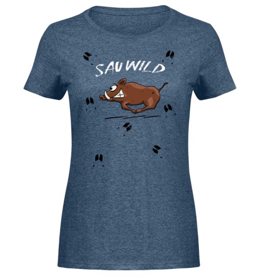 Sauwild wilde Sau | Wildschwein Keiler - Damen Melange Shirt-6803